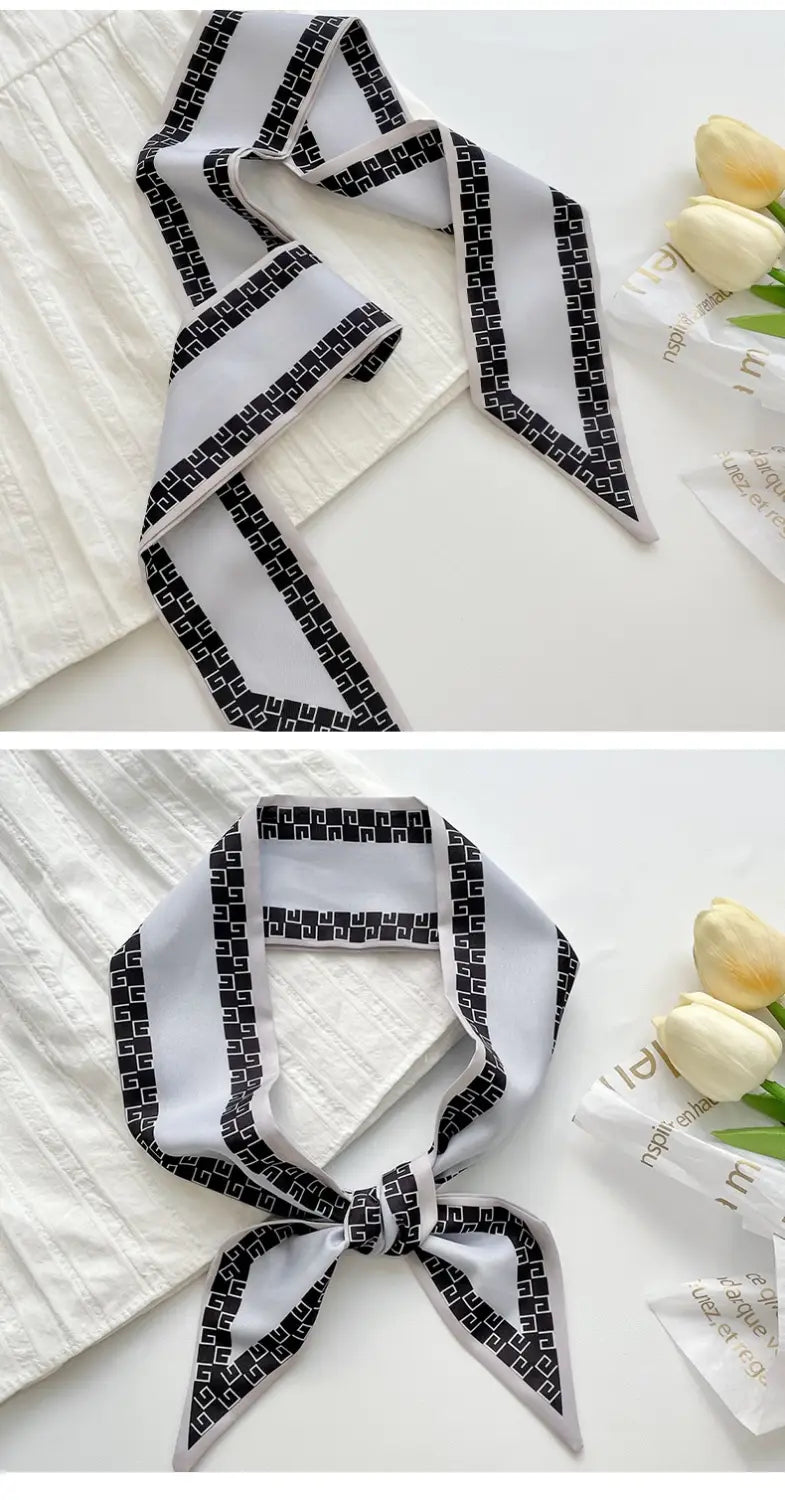 Silk Scarf Women’s Long Ribbon Fresh Decoration Hair Rope
