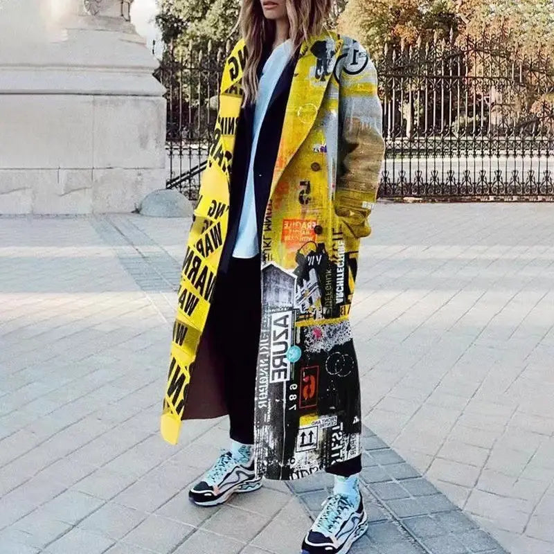 Women’s Printed Dragon And Phoenix Woolen Coat