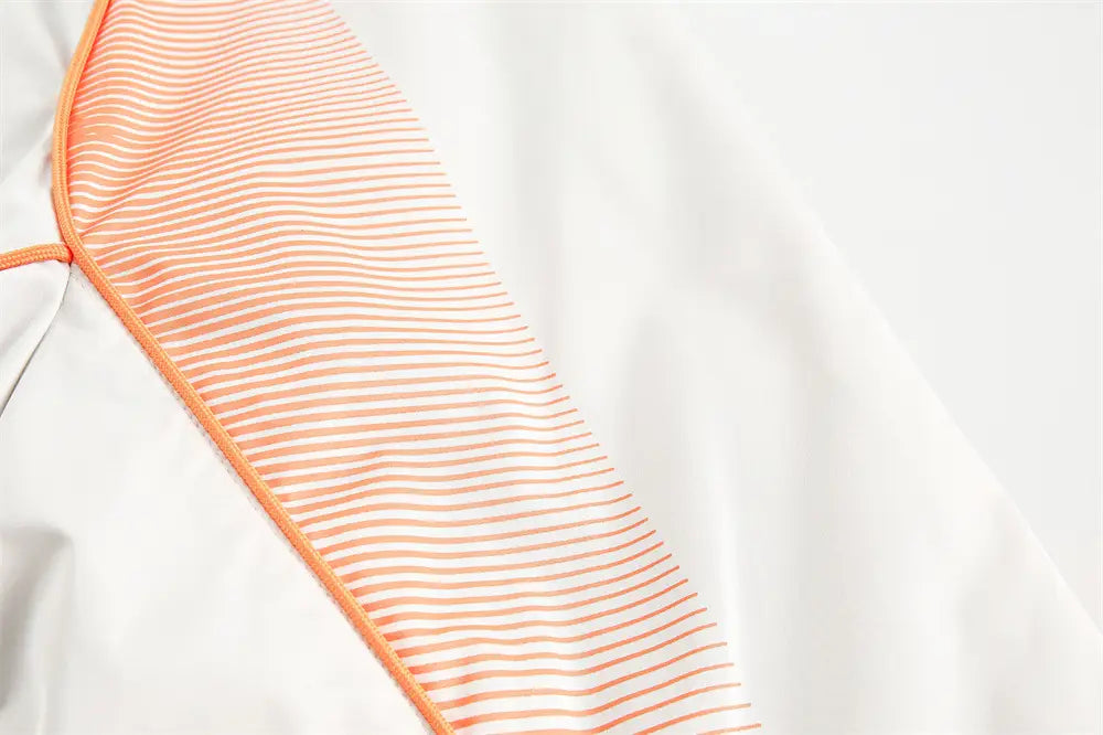 Splicing Gradient Letter Cotton Padded Loose Stand Collar Jacket