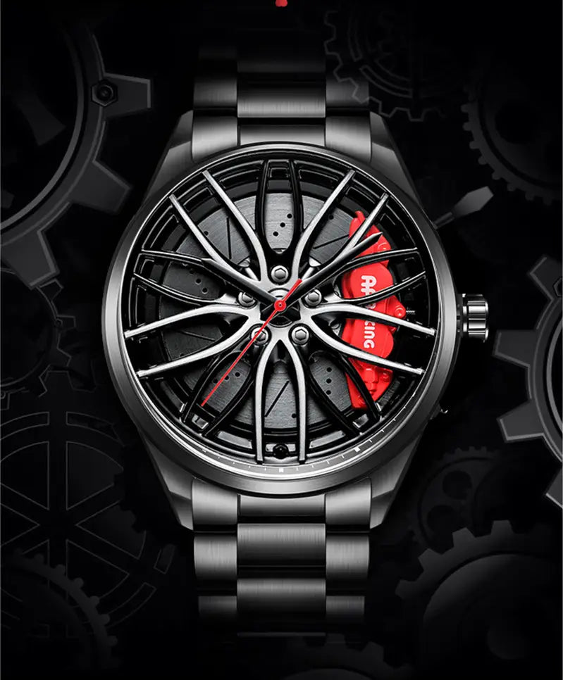 Rotating Red Pointer Quartz Watch For Men
