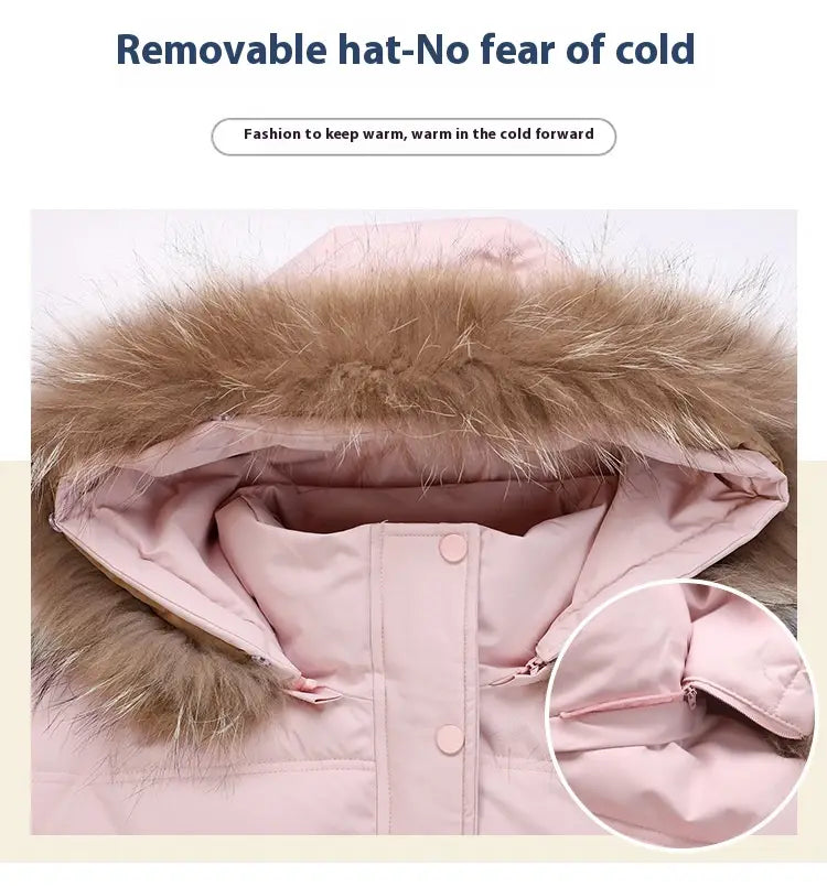 Loose Hooded Gloves Thickened Thermal Quilted Jacket Coat For Women