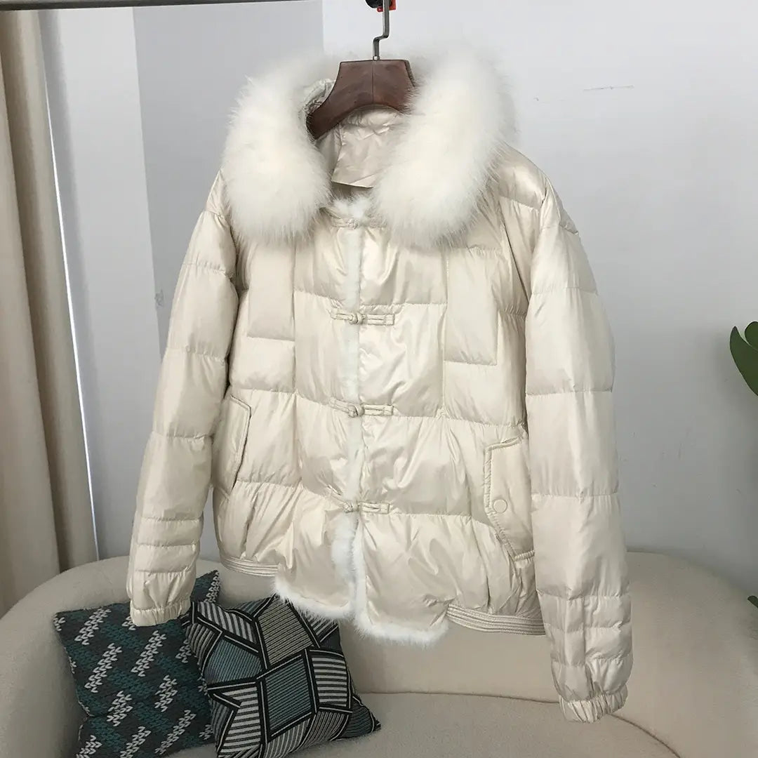 Down Jacket Short Loose Fashion Retro Patchwork Coat