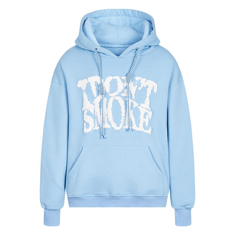 Blue Sky And White Clouds Three-dimensional Quit Smoking Logo Couple Sweater