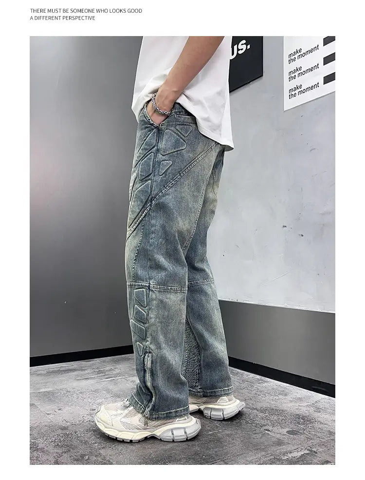 Three-dimensional Steel Seal Anti-collision Structure Jeans