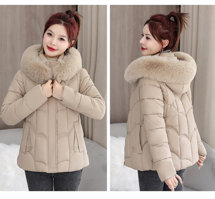 Fur Collar Down Jacket Slimming Coat
