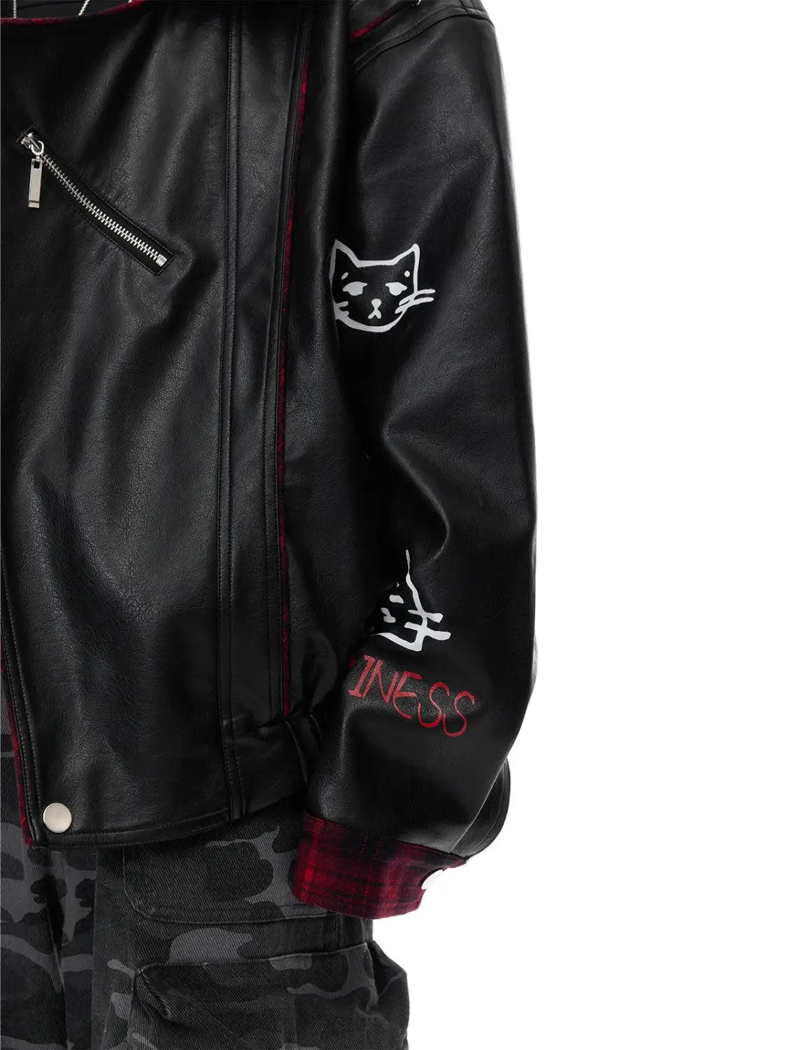 Motorcycle Reversible Jacket Pu Shuai Vibe Leather Coat