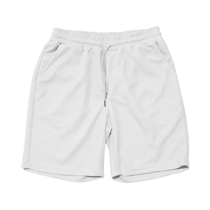 Waffle Round Neck Pocket Short-sleeved Shorts Casual Sports Suit