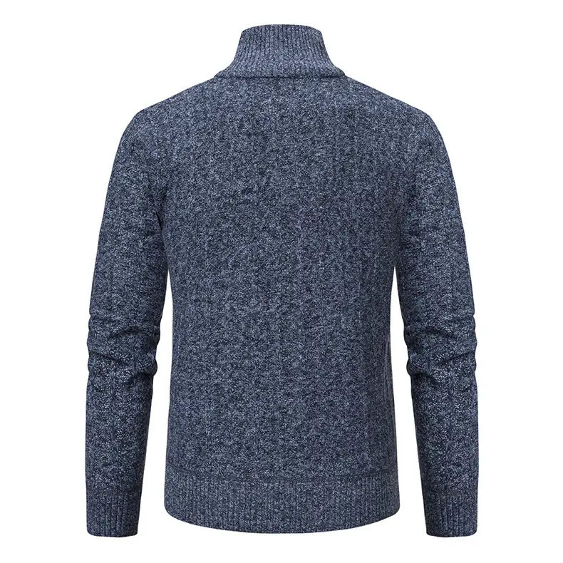 Men’s Half Zipped Stand Collar Pullover Fleece Sweater