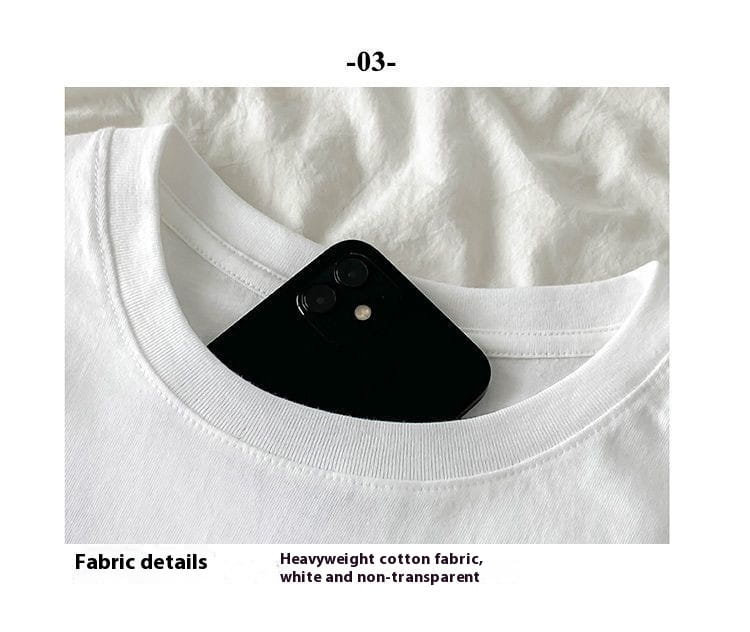 Pure Cotton Japanese Style Alphabet Wine Red Short Sleeve