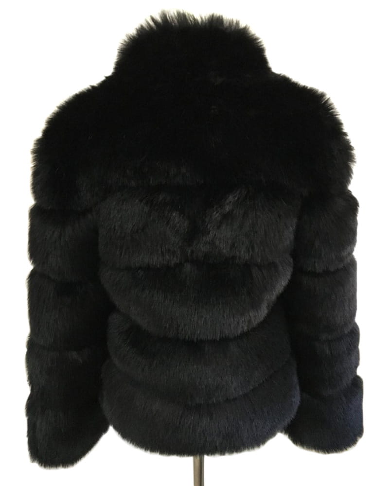 Fox Fur Slimming Stand Collar Splicing Coat