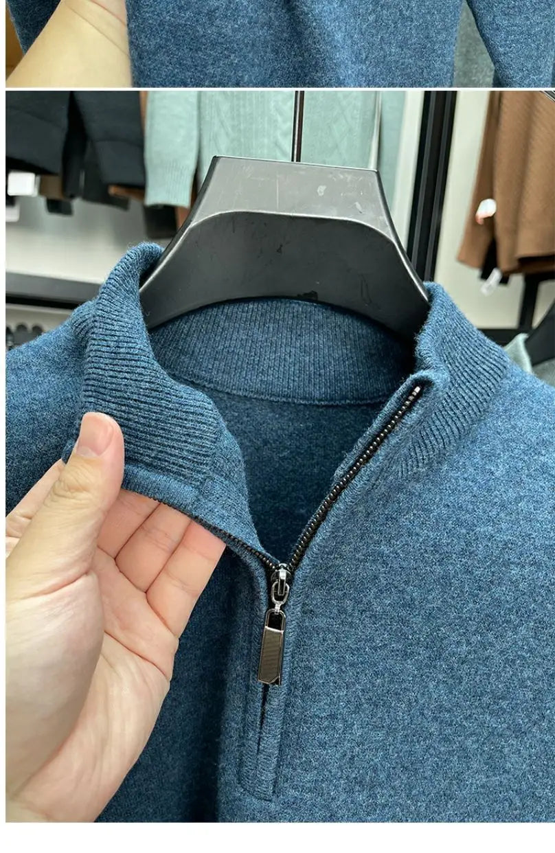 Casual Half Zipper Thermal Knitwear Coat