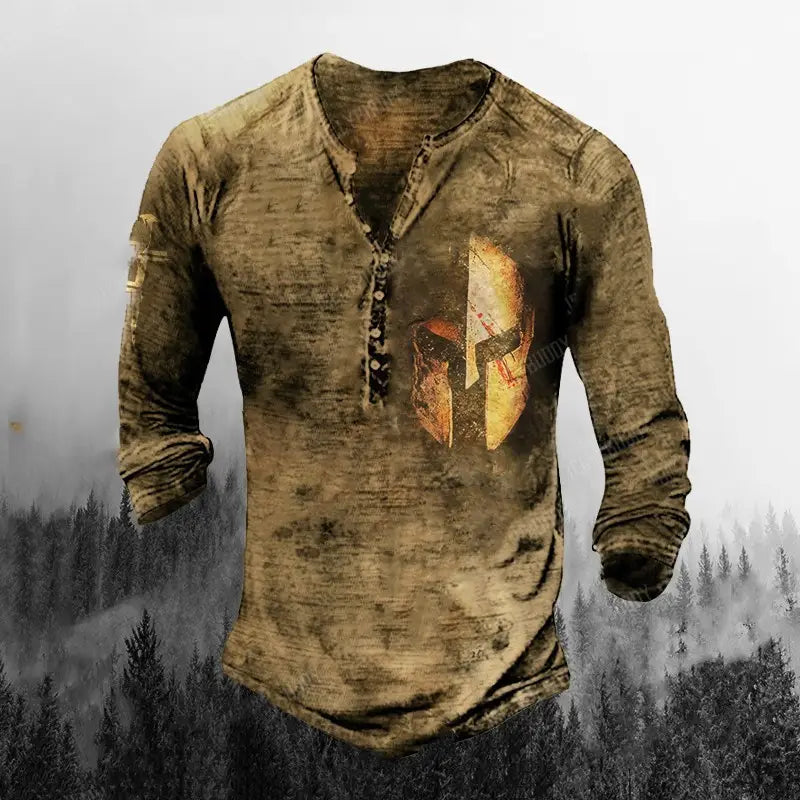 Printed Men’s Street Long-sleeved Sports T-shirt