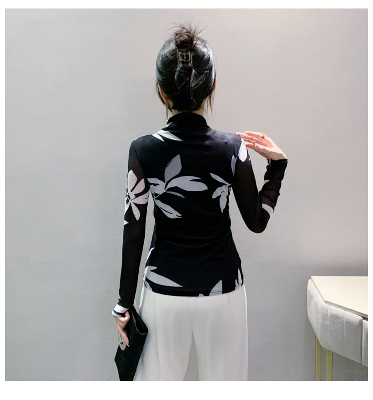 Women’s Long Sleeve Autumn And Winter Ocean Graceful Slim-fit Tops