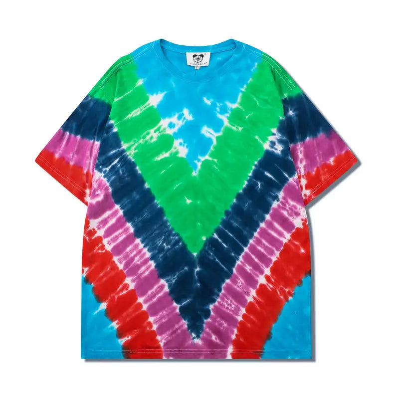 Hip Hop T-Shirt Striped Swirl Half Sleeves