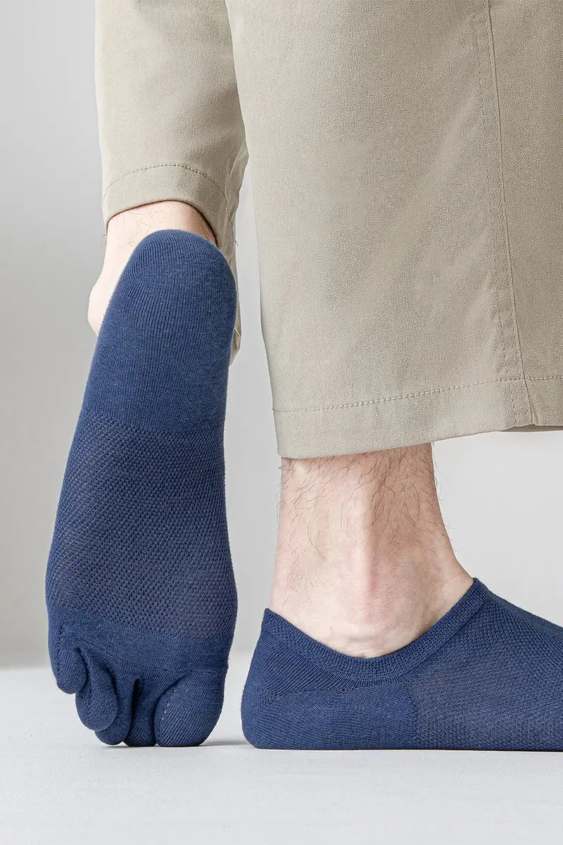 Men’s Thin Mesh Breathable Five Finger Invisible Socks