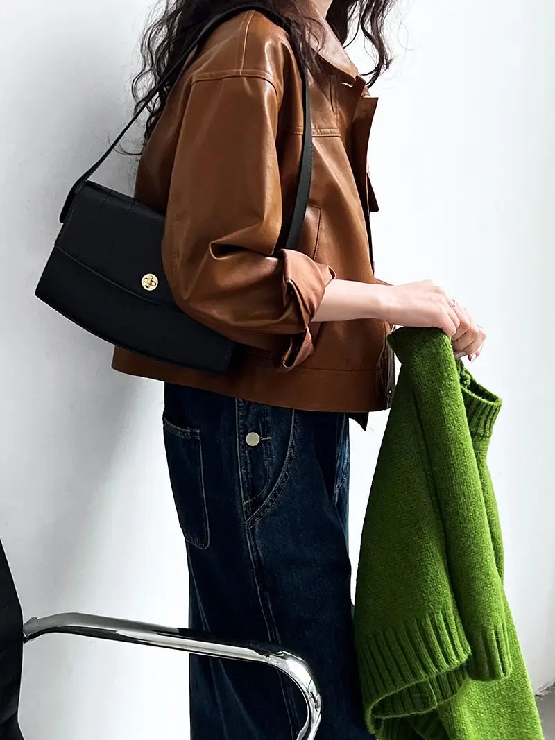 Women’s Fall Lapels Motorcycle Short Jacket