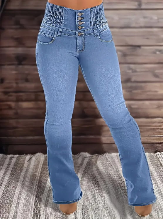 Women’s Stretch Button Denim Pants