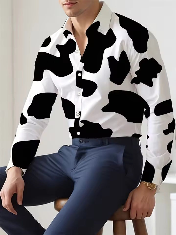 Men’s Long Sleeve Shirt Palm Tree And Striped Printed Shirt Everyday Fashion Men’s Casual Shirt - 70000F6 / XS