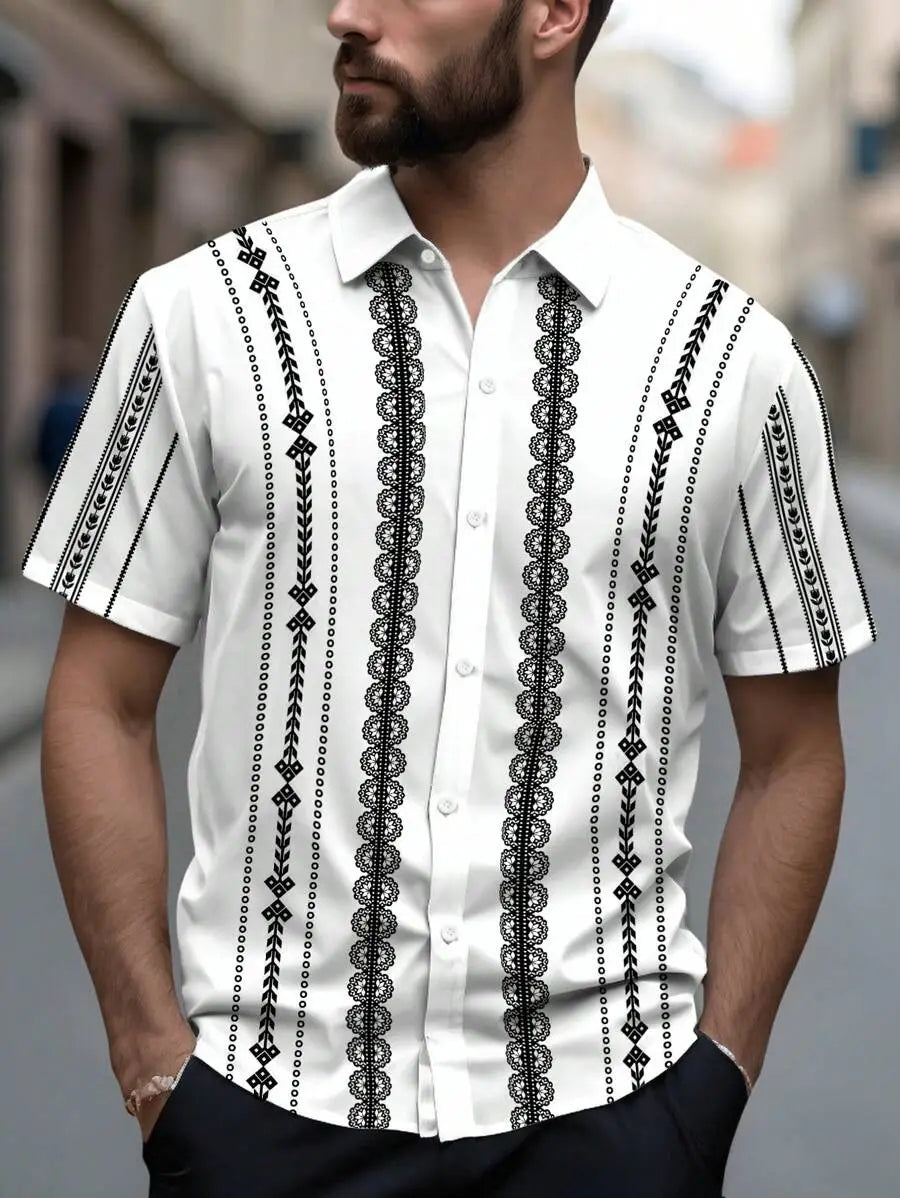 Men’s Shirt 3D Printing Stitching Cartoon
