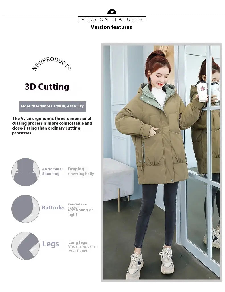Women’s Down Cotton-padded Jacket Mid-length Winter