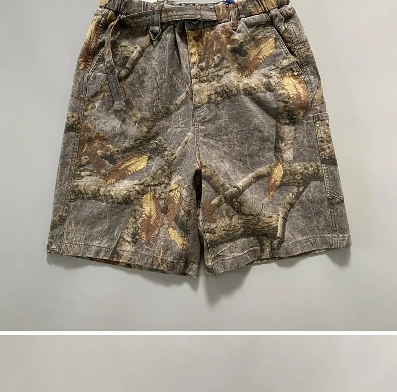 Heavy Dead Wood Branch Camouflage Shorts Men’s Maple Leaf Shorts