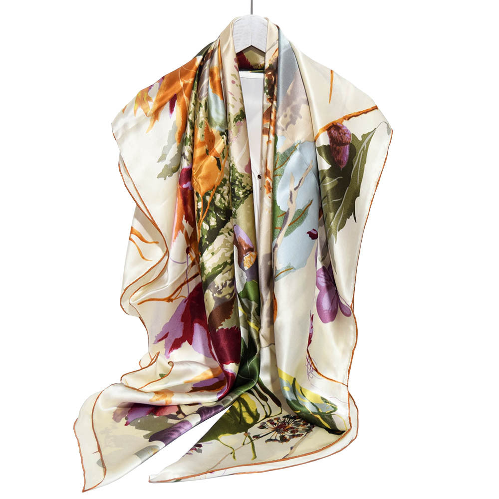 135CM Silk Big Square Scarf - Color / 135cm