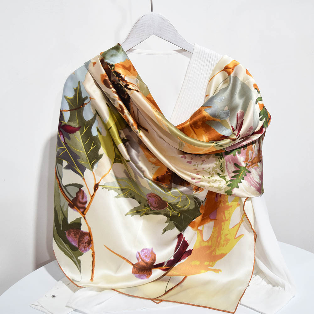 135CM Silk Big Square Scarf - Color / 135cm