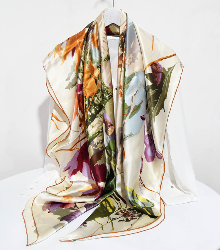 135CM Silk Big Square Scarf - Color / 135cm