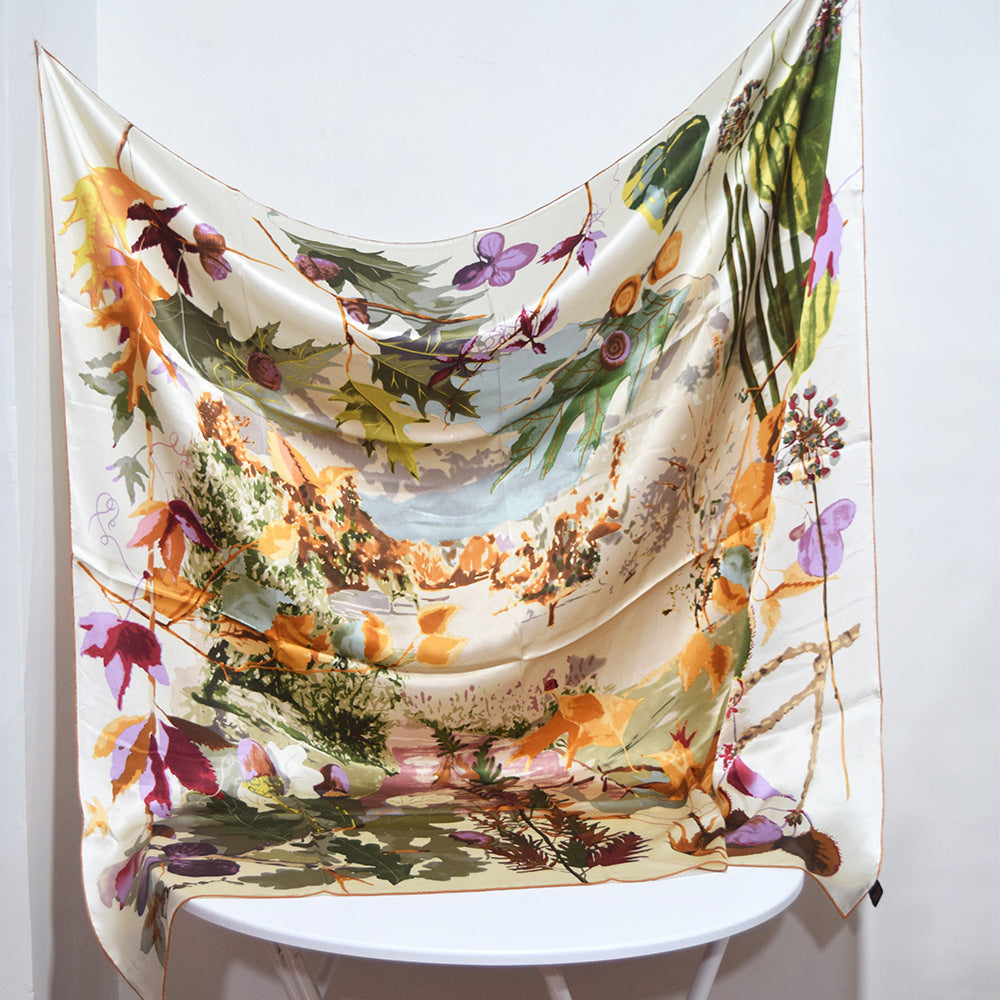 135CM Silk Big Square Scarf - Color / 135cm