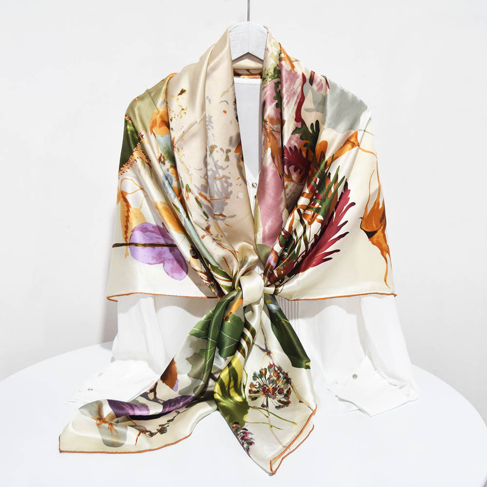 135CM Silk Big Square Scarf - Color / 135cm