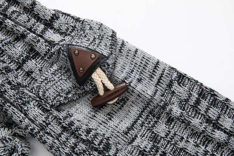 Horn Button Slim Fit Men’s Sweater