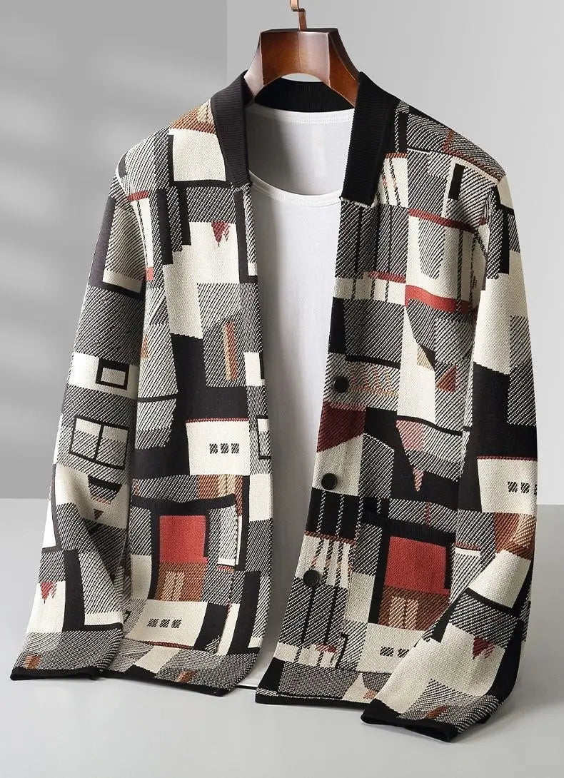 Special-interest Design Geometric Oil Painting Camouflage Top Men