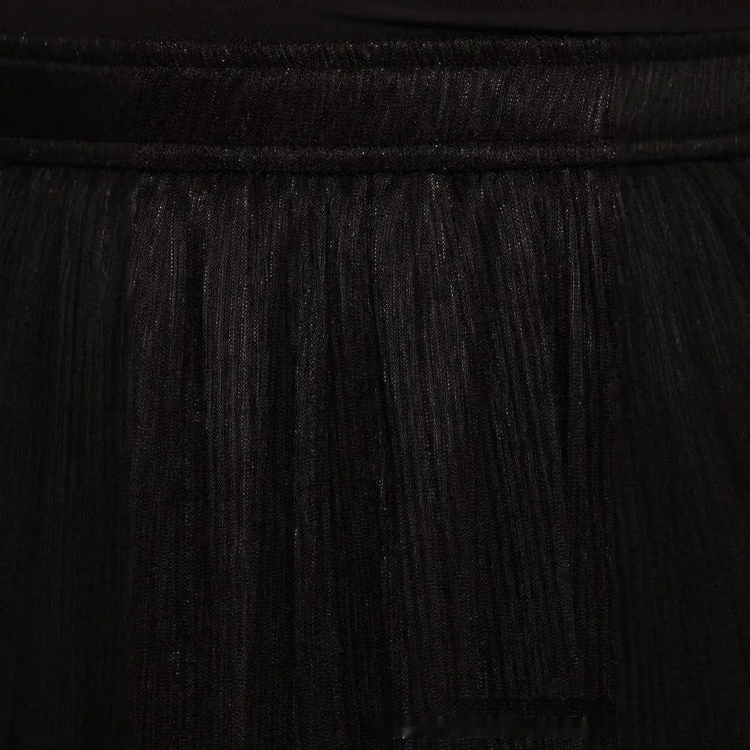Solid Color Streamer Yarn Skirt Women’s Summer High Waist Slimming A- Line Bright Silk Skirt French Style