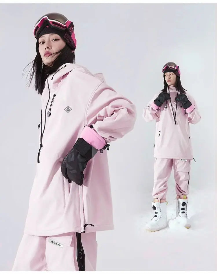 Ski Suit Soft Shell Sweater Women’s Men’s Pullover Top Veneer Double Board Waterproof Coat