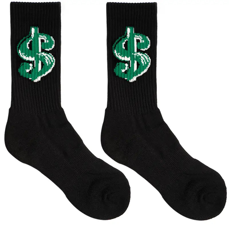 Dollar pattern men’s sports fitness basketball socks