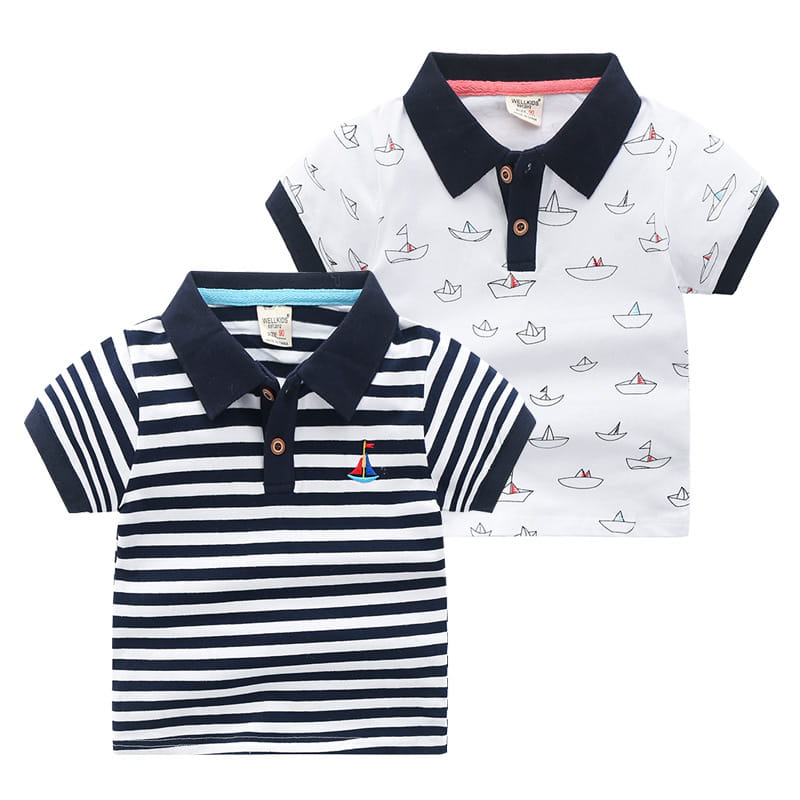 Children’s Short-sleeved Polo Shirt Lapel T-shirt