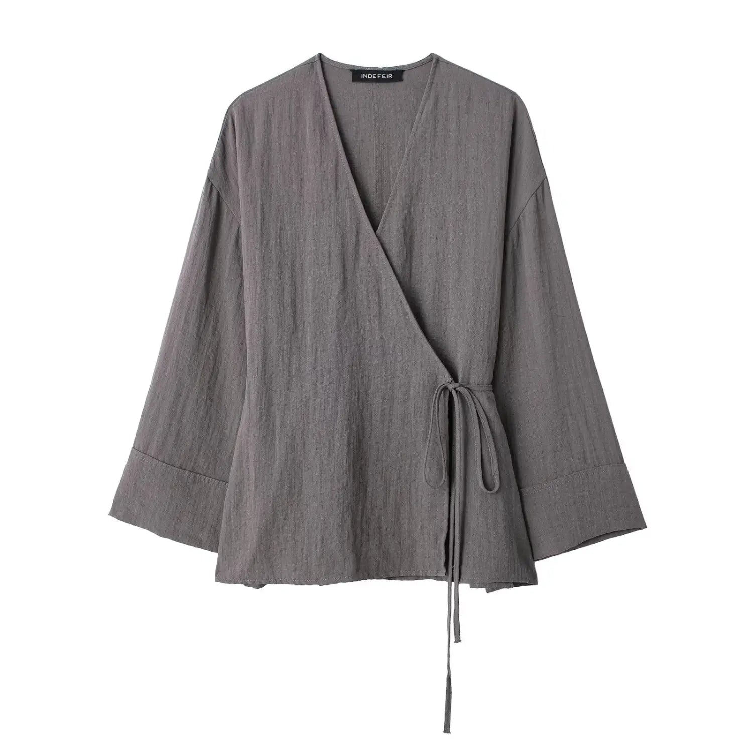Texture Double Breasted Kimono Style Outerwear Pants