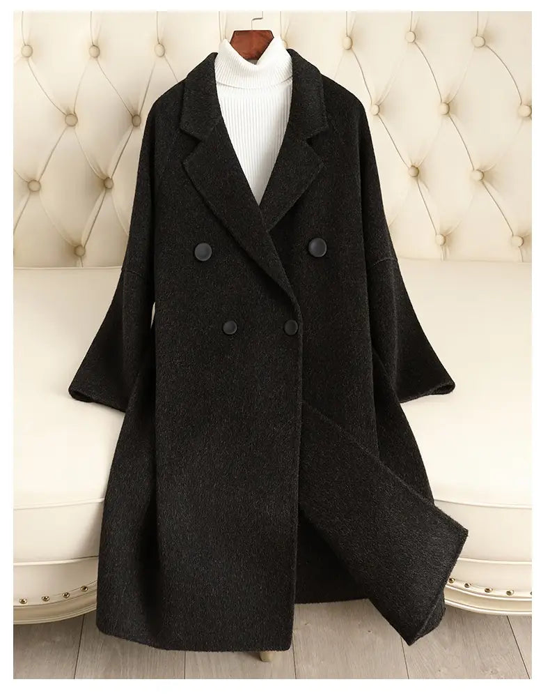 Double-sided Wool Overcoat Women’s Mid-length Woolen Coat