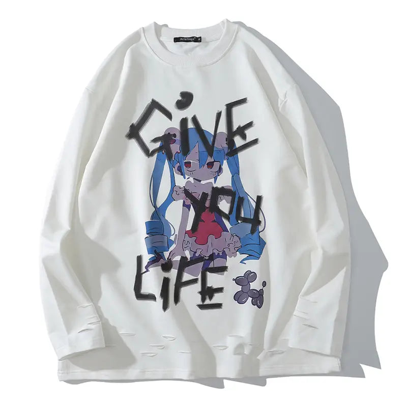 Loose two-dimensional cartoon long sleeves