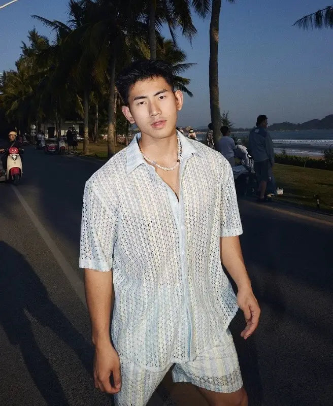 French Retro Hollow Short Sleeve Shirt