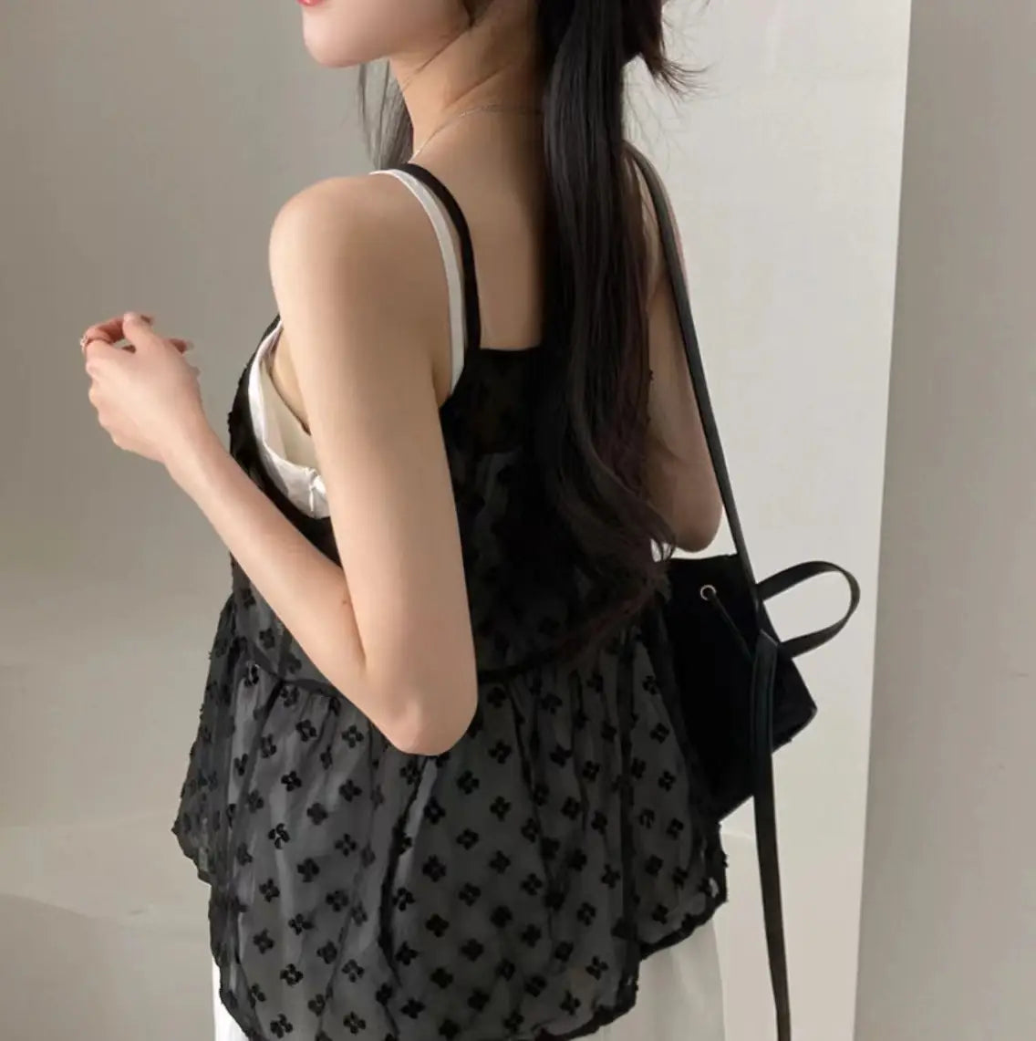V-neck Lace-up Design Embroidery Jacquard All-match Bandage Dress Sling