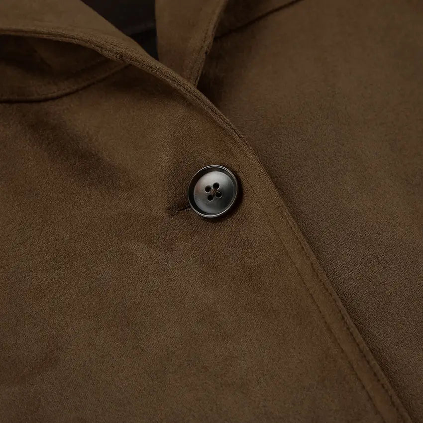 Brushed Velvet Retro Lapels Loose Suede Jacket