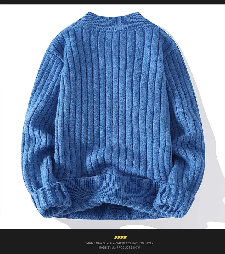 Men’s Solid Color Sweater Hong Kong Style Loose Fashion Twisted Flower