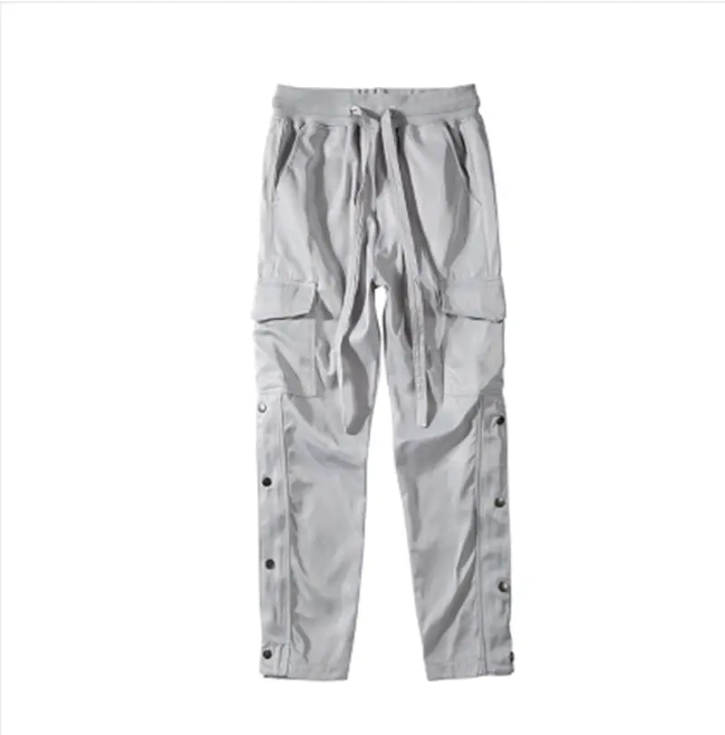 Breasted Slit Streamer Nylon Straight Overalls