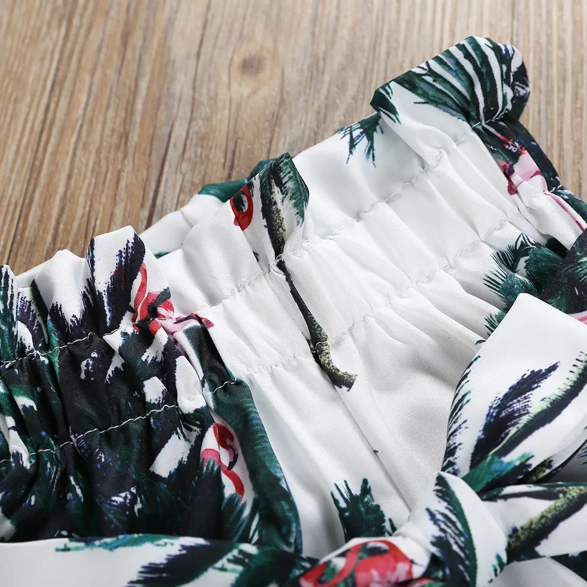 Maple flamingo print ruffled children’s clothing