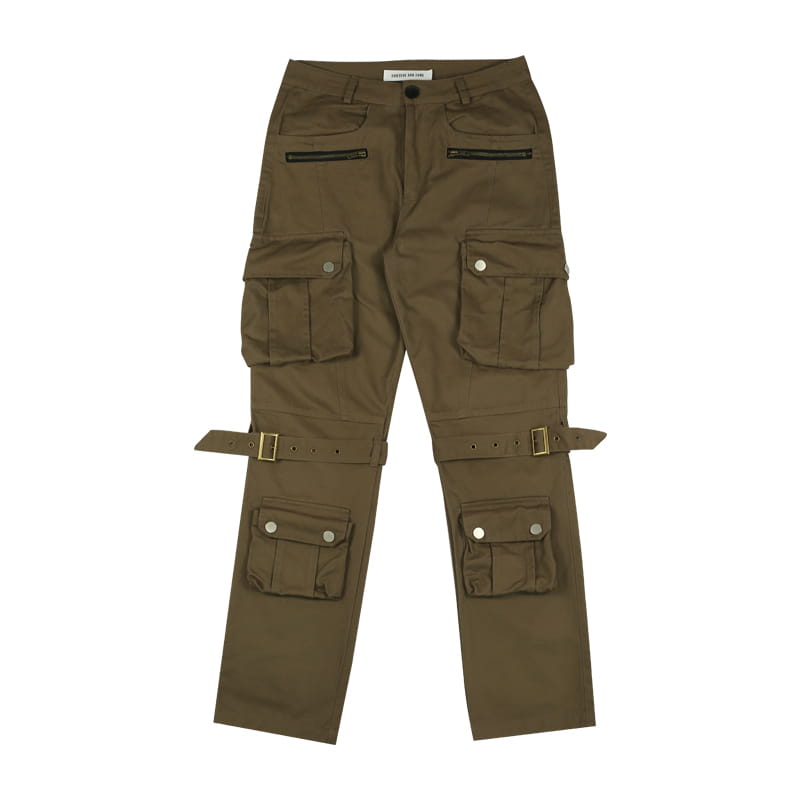 Black And Brown Multi-Pocket Trousers