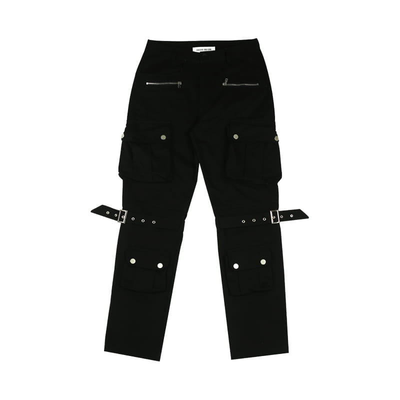 Black And Brown Multi-Pocket Trousers