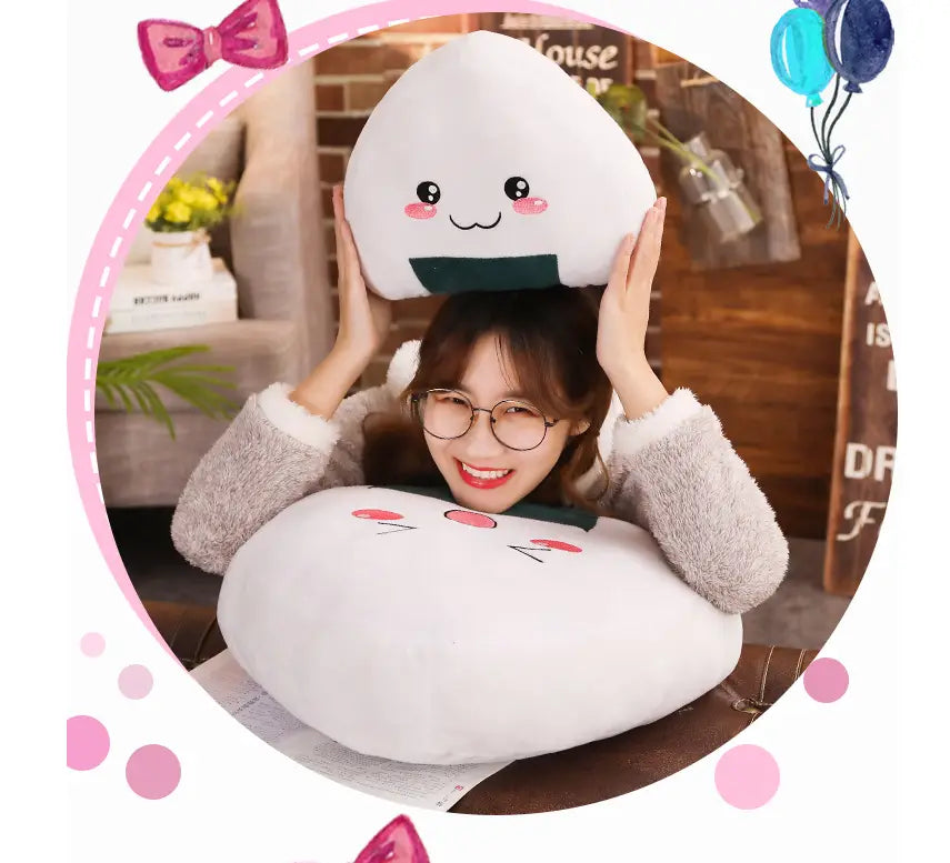 Cartoon Anime Rice Ball Plush Toy Plush Doll Large Sleeping Pillow Ragdoll Doll Children’s Day Gift