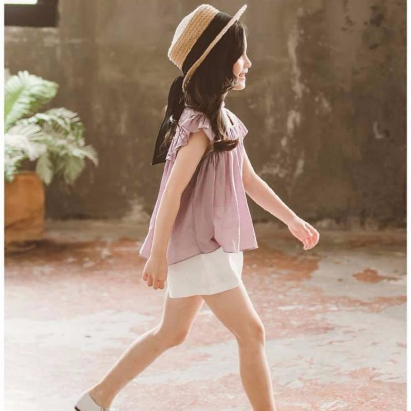 Girls Summer New Style Little Girl Fashionable Suit Children Western Style Short-Sleeved Children’s Clothing Big Girl