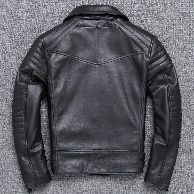 Fashion Men’s Leather Diagonal Zipper Jacket